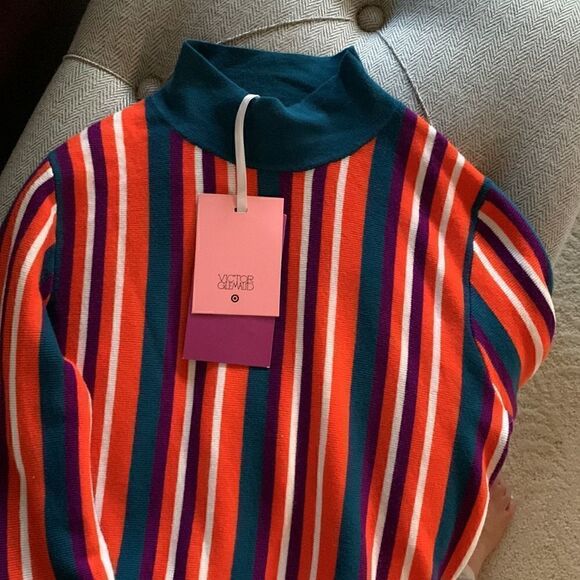 Victor Glemaud x Target Striped Mock Turtleneck Pullover Sweater - Picture 10 of 10